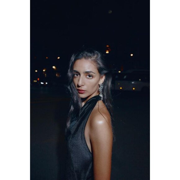 ZARA VELVET LACE MIDI DRESS - Picture 6 of 9